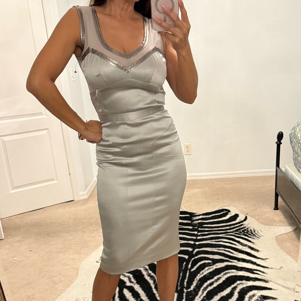 Dolce & Gabbana Silver Midi Dress AUTHENTIC. no flaws. I'm 5'5 and 121 lbs.